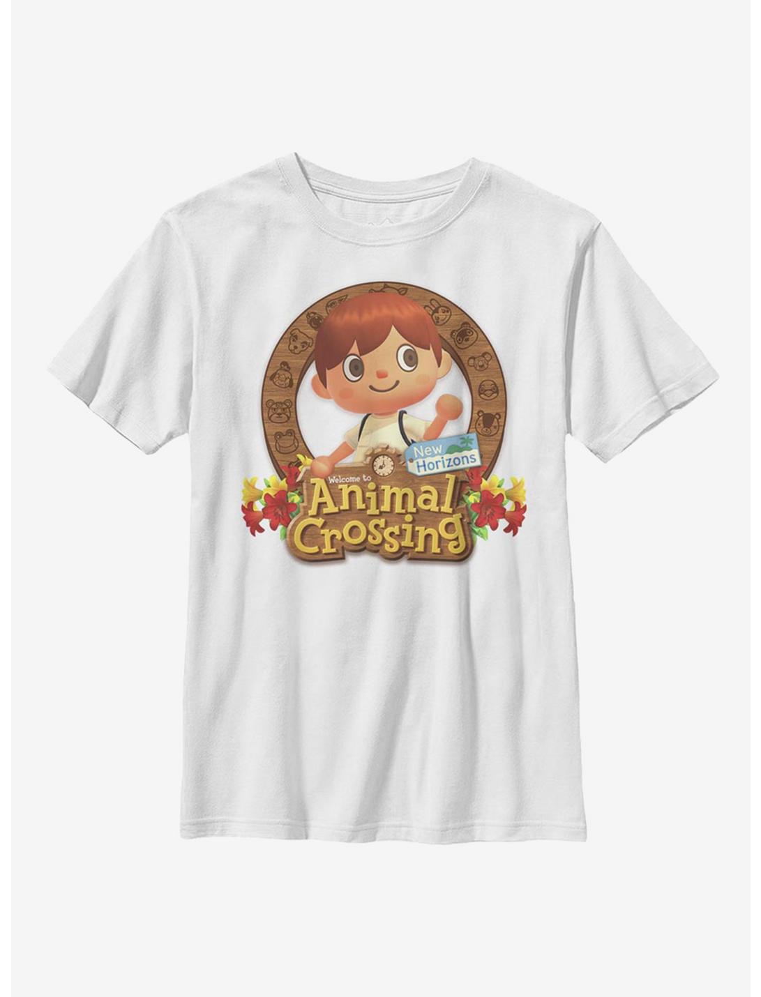 Animal Crossing Villager Emblem Youth T-Shirt, WHITE, hi-res