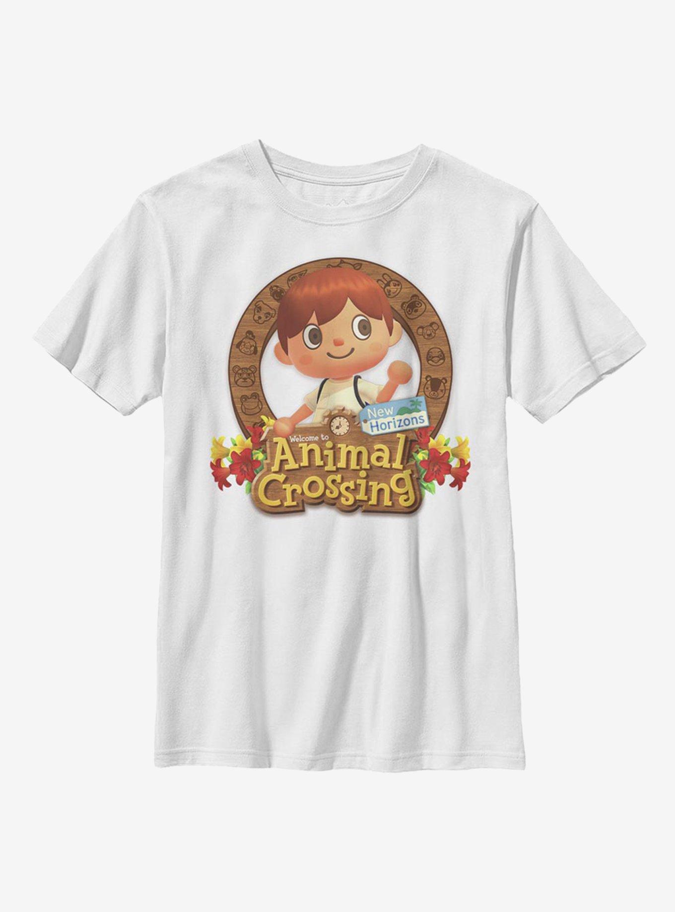 Animal Crossing Villager Emblem Youth T-Shirt, WHITE, hi-res