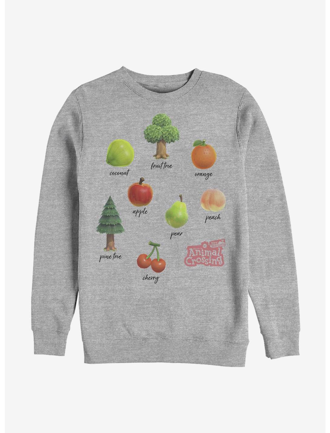Plus Size Animal Crossing: New Horizons Fruit And Trees Sweatshirt, ATH HTR, hi-res