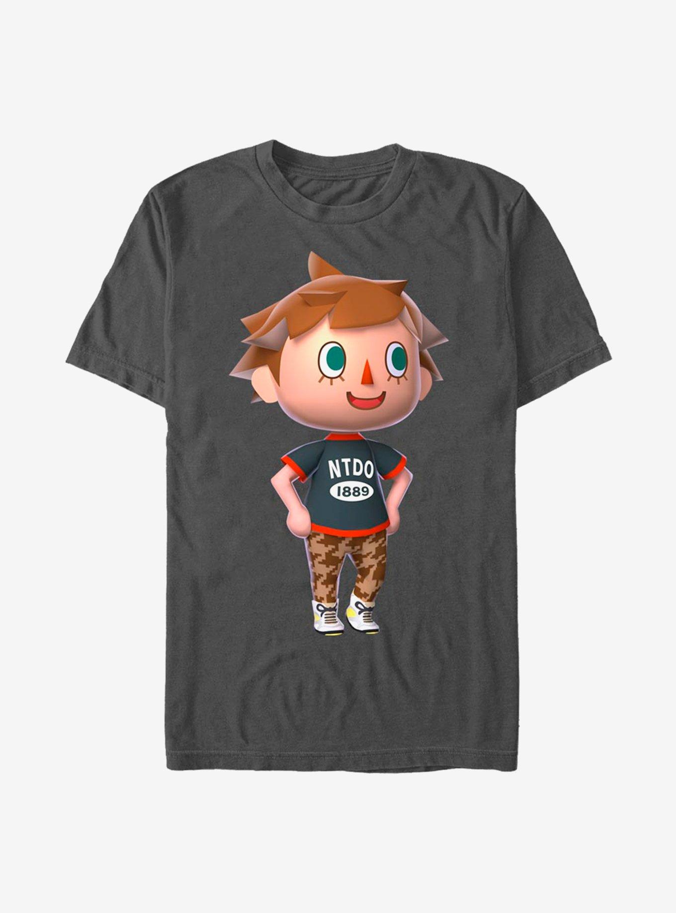 Animal Crossing Male Villager T-Shirt, CHARCOAL, hi-res