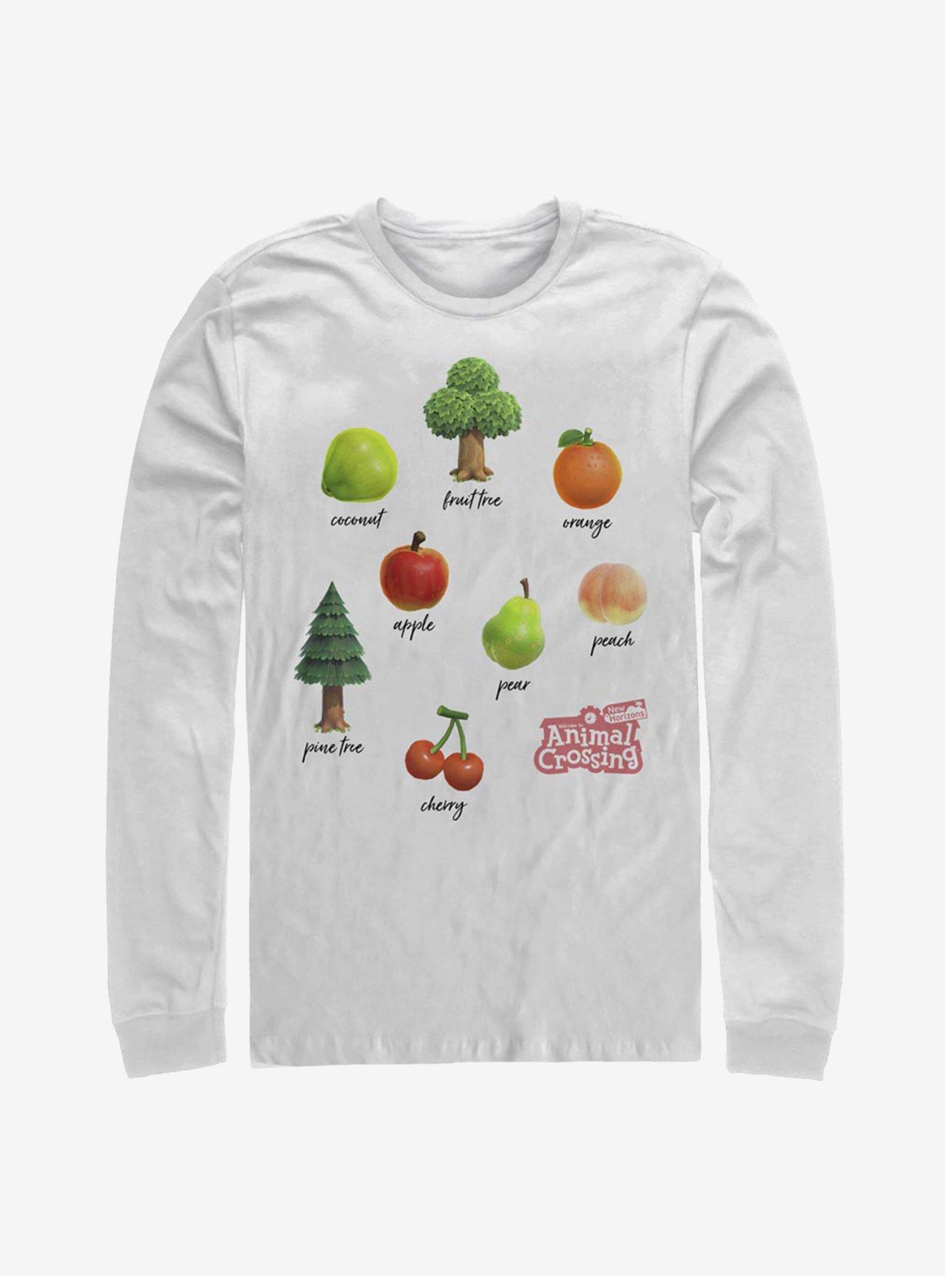 Animal Crossing: New Horizons Fruit And Trees Long-Sleeve T-Shirt, WHITE, hi-res