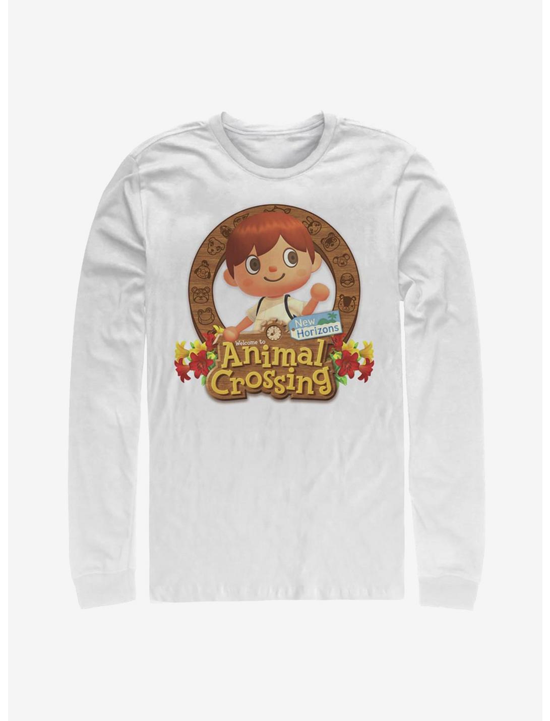 Animal Crossing: New Horizons Villager Emblem Long-Sleeve T-Shirt, WHITE, hi-res