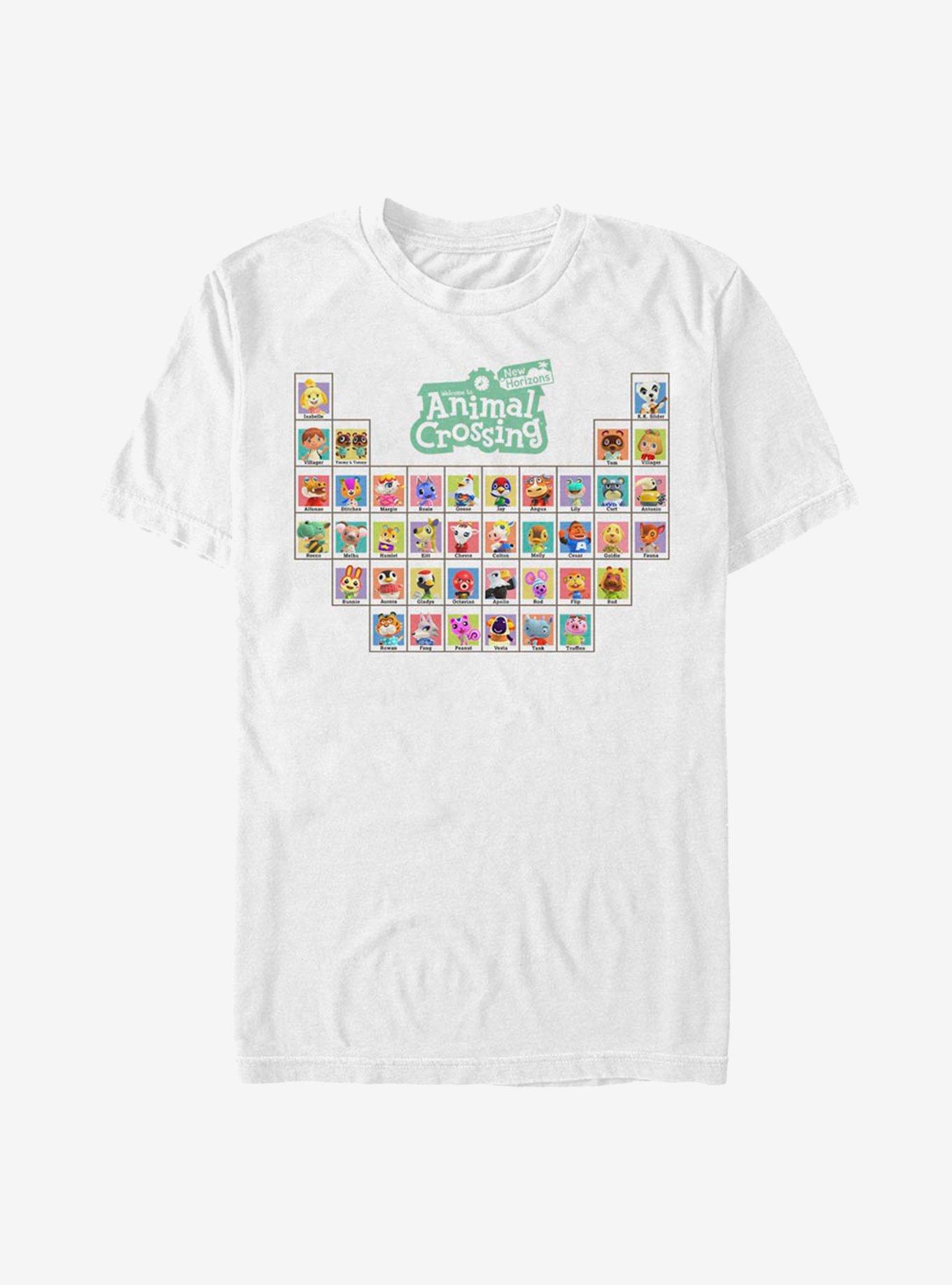 Animal Crossing: New Horizons Periodic Table Of Villagers T-Shirt, WHITE, hi-res