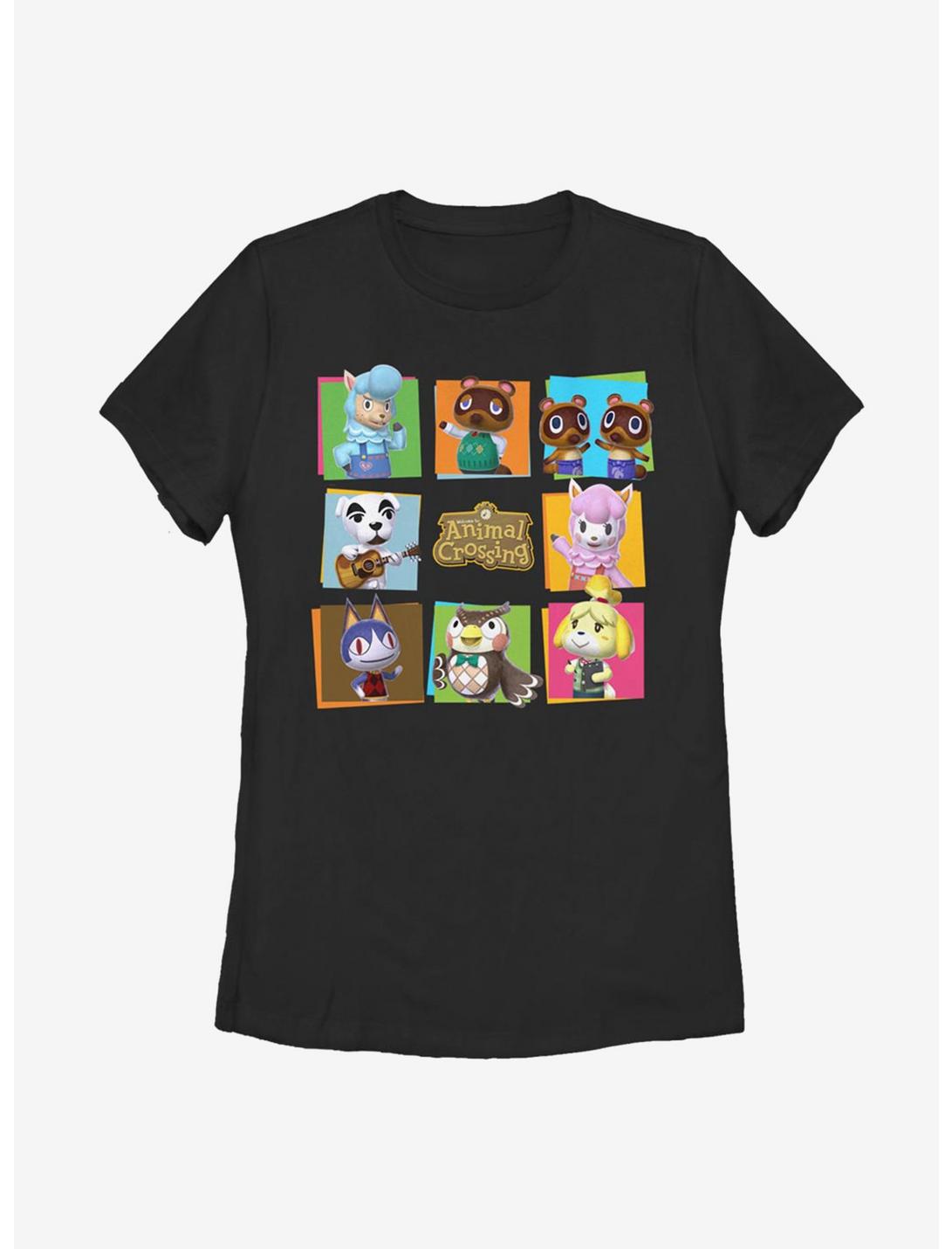 Plus Size Animal Crossing Character Box Up Womens T-Shirt, BLACK, hi-res