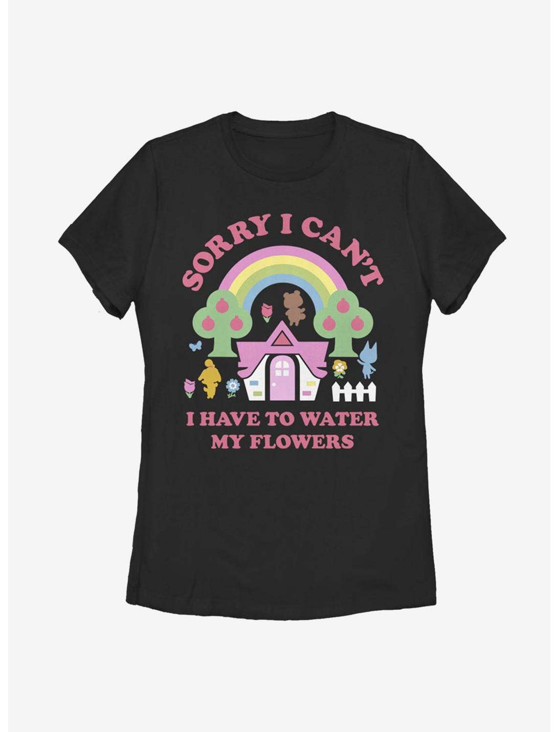 Plus Size Animal Crossing Have To Water My Flowers Womens T-Shirt, BLACK, hi-res