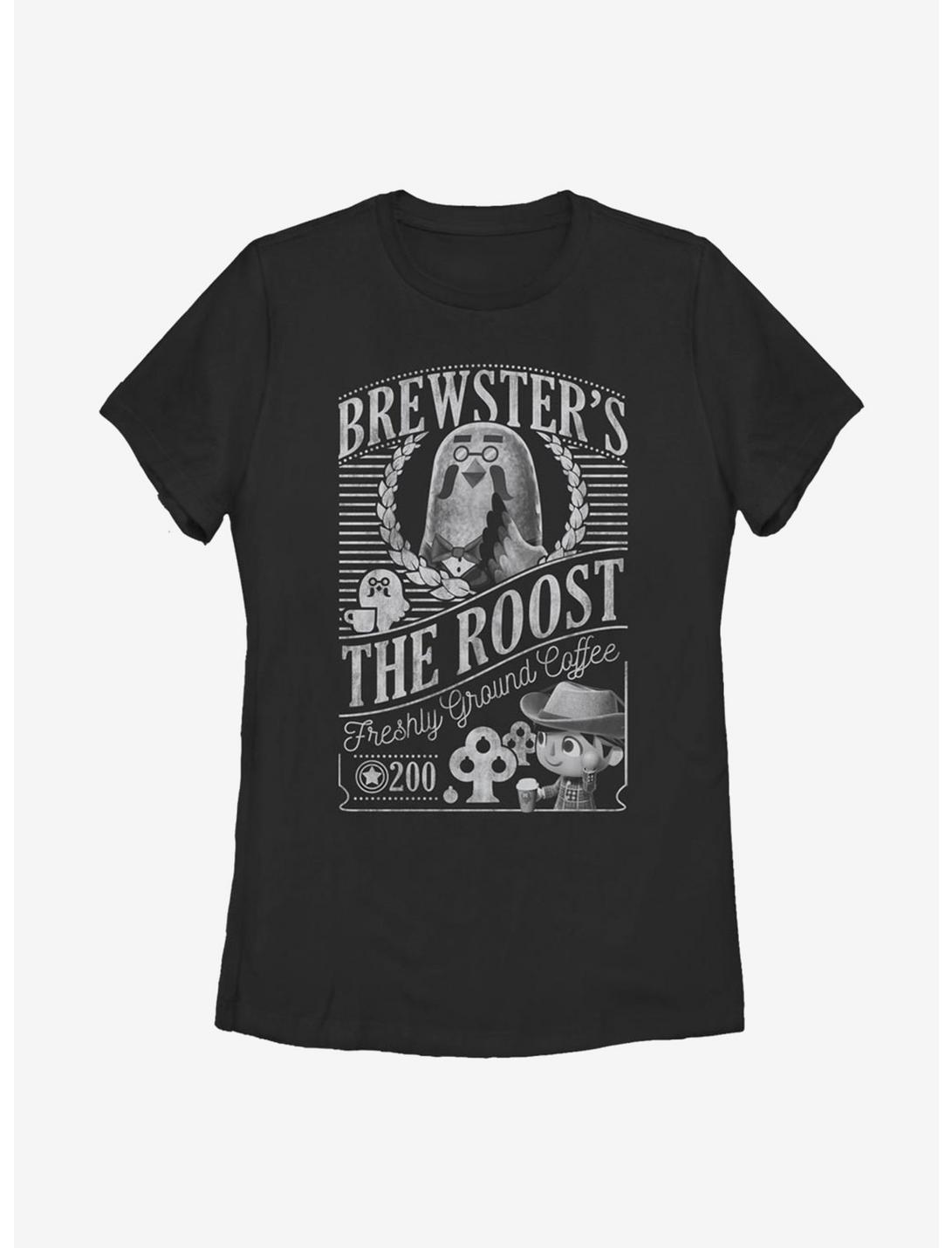 Plus Size Animal Crossing Brewster's Cafe The Roost Womens T-Shirt, BLACK, hi-res