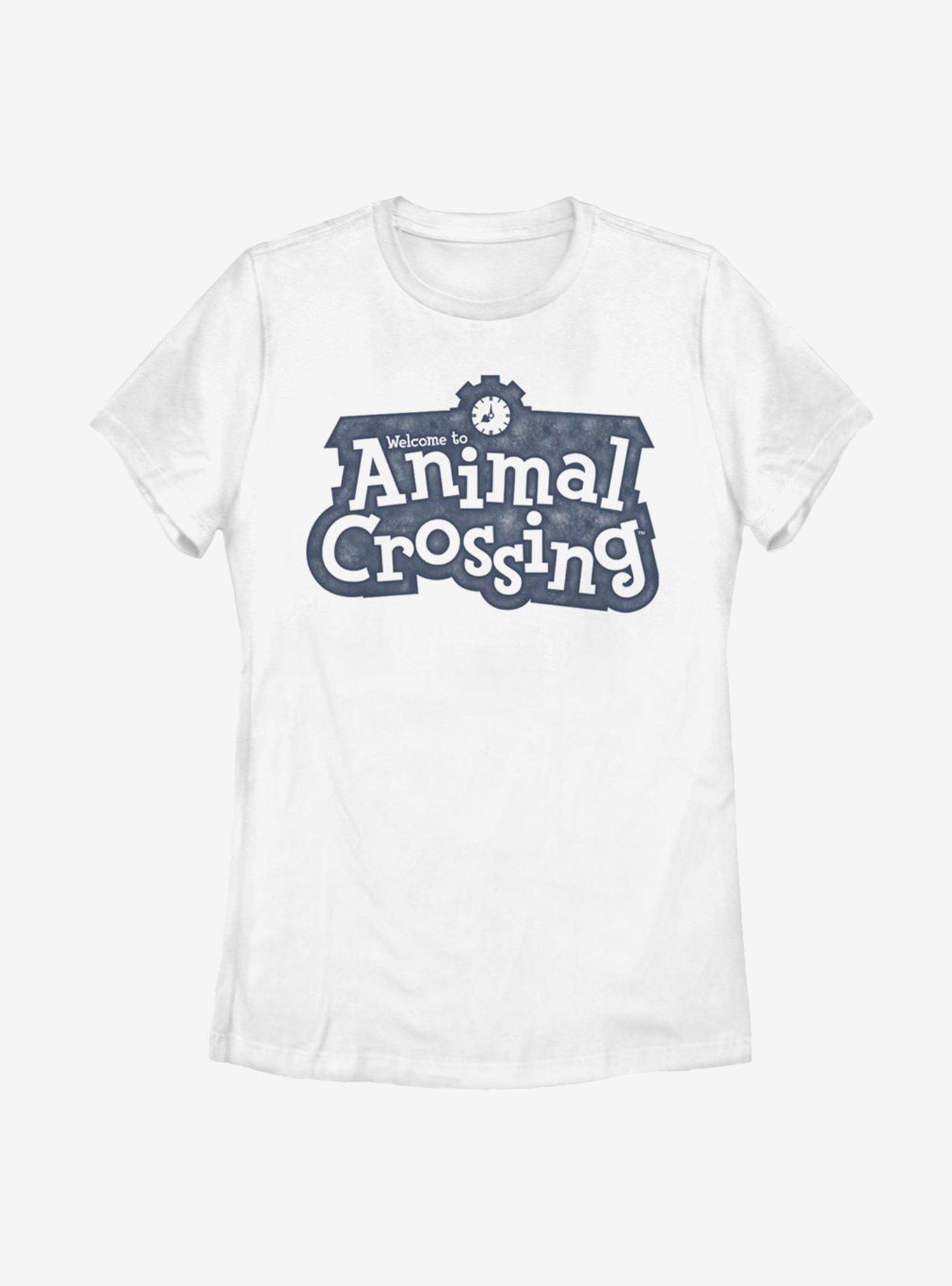 Animal Crossing Vintage Welcome Sign Womens T-Shirt, WHITE, hi-res