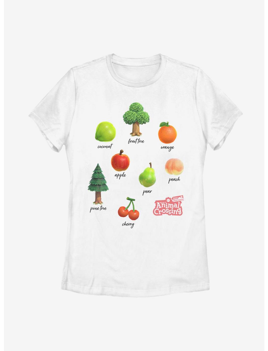 Animal Crossing: New Horizons Fruit And Trees Womens T-Shirt, WHITE, hi-res