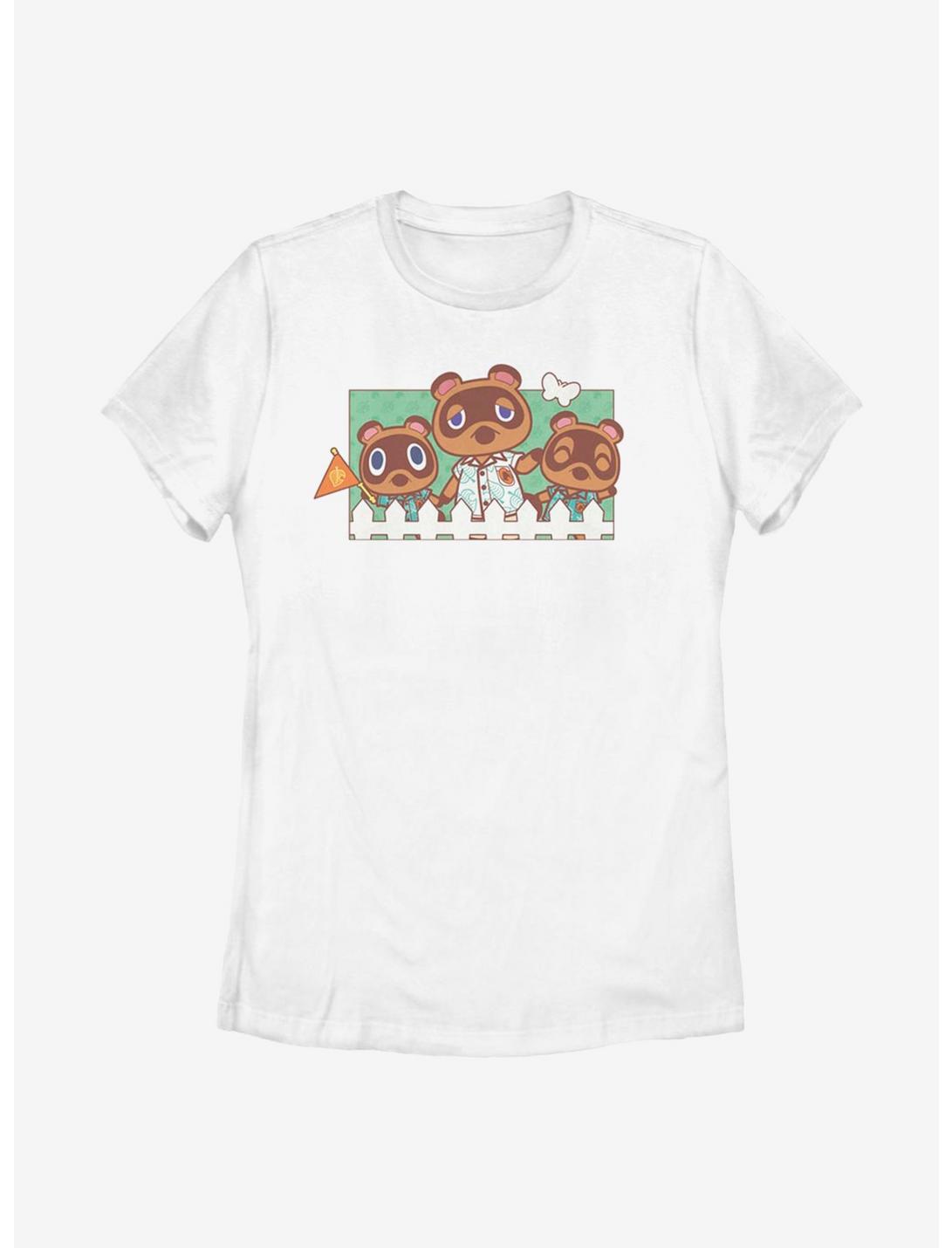 Animal Crossing: New Horizons Nook Family Womens T-Shirt, WHITE, hi-res
