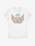 Animal Crossing: New Horizons Periodic Table Of Villagers Womens T-Shirt, WHITE, hi-res