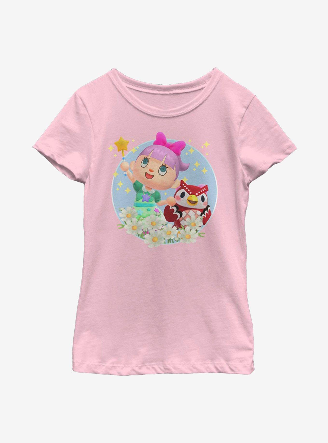 Animal Crossing: New Horizons Celeste Flowers Youth Girls T-Shirt, PINK, hi-res