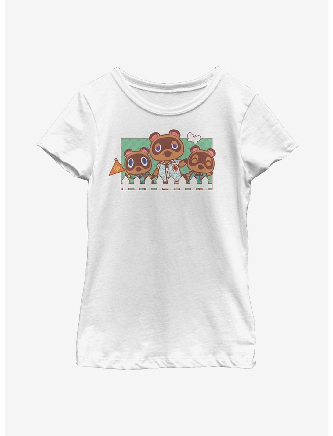 Animal Crossing: New Horizons Nook Family Youth Girls T-Shirt, WHITE, hi-res