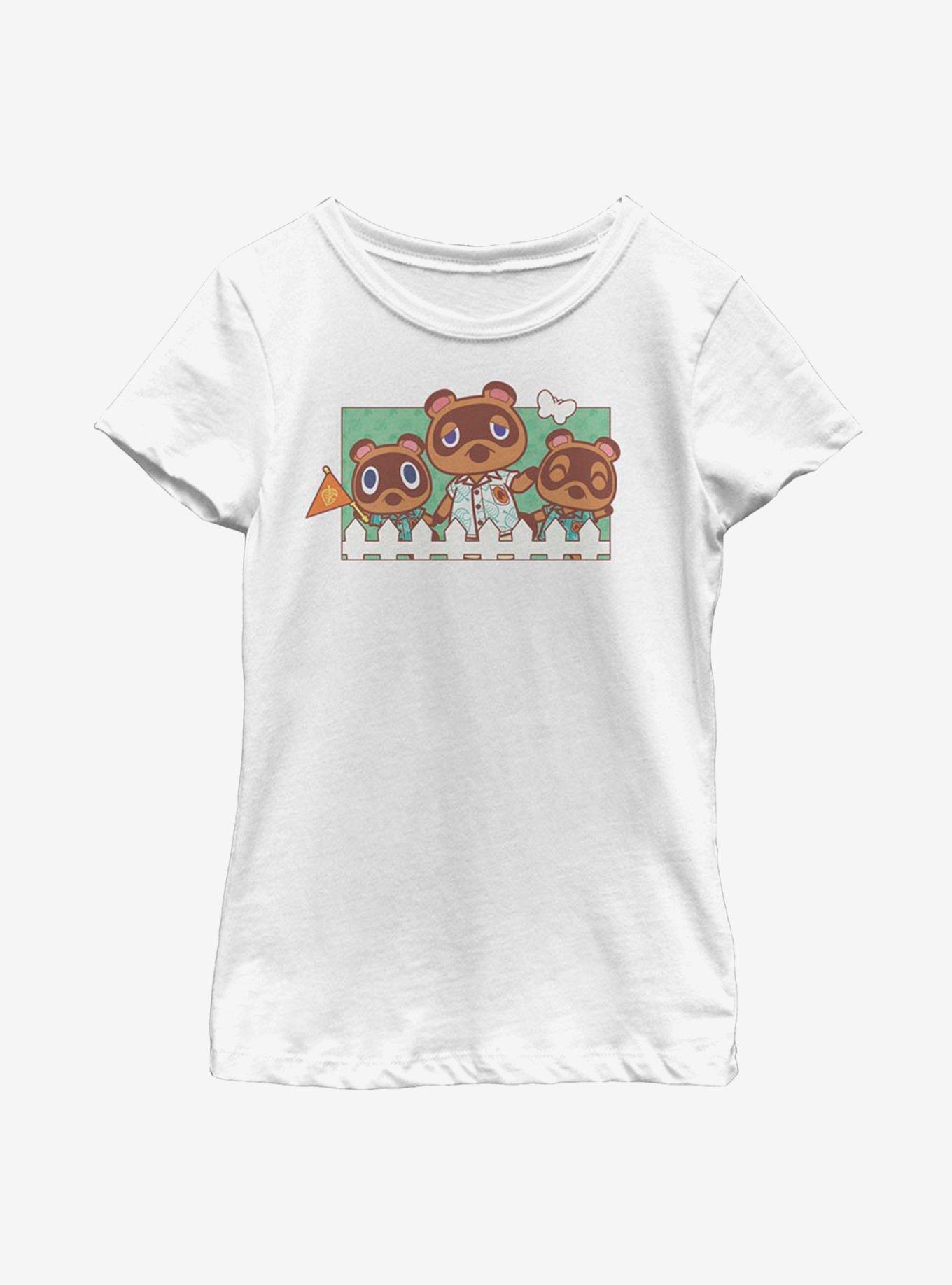 Animal Crossing: New Horizons Nook Family Youth Girls T-Shirt, WHITE, hi-res