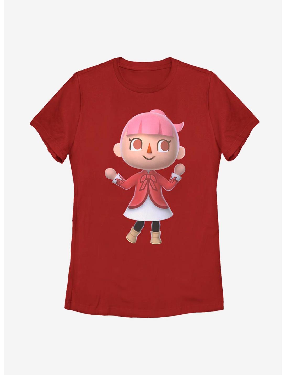 Animal Crossing Female Villager Womens T-Shirt, RED, hi-res