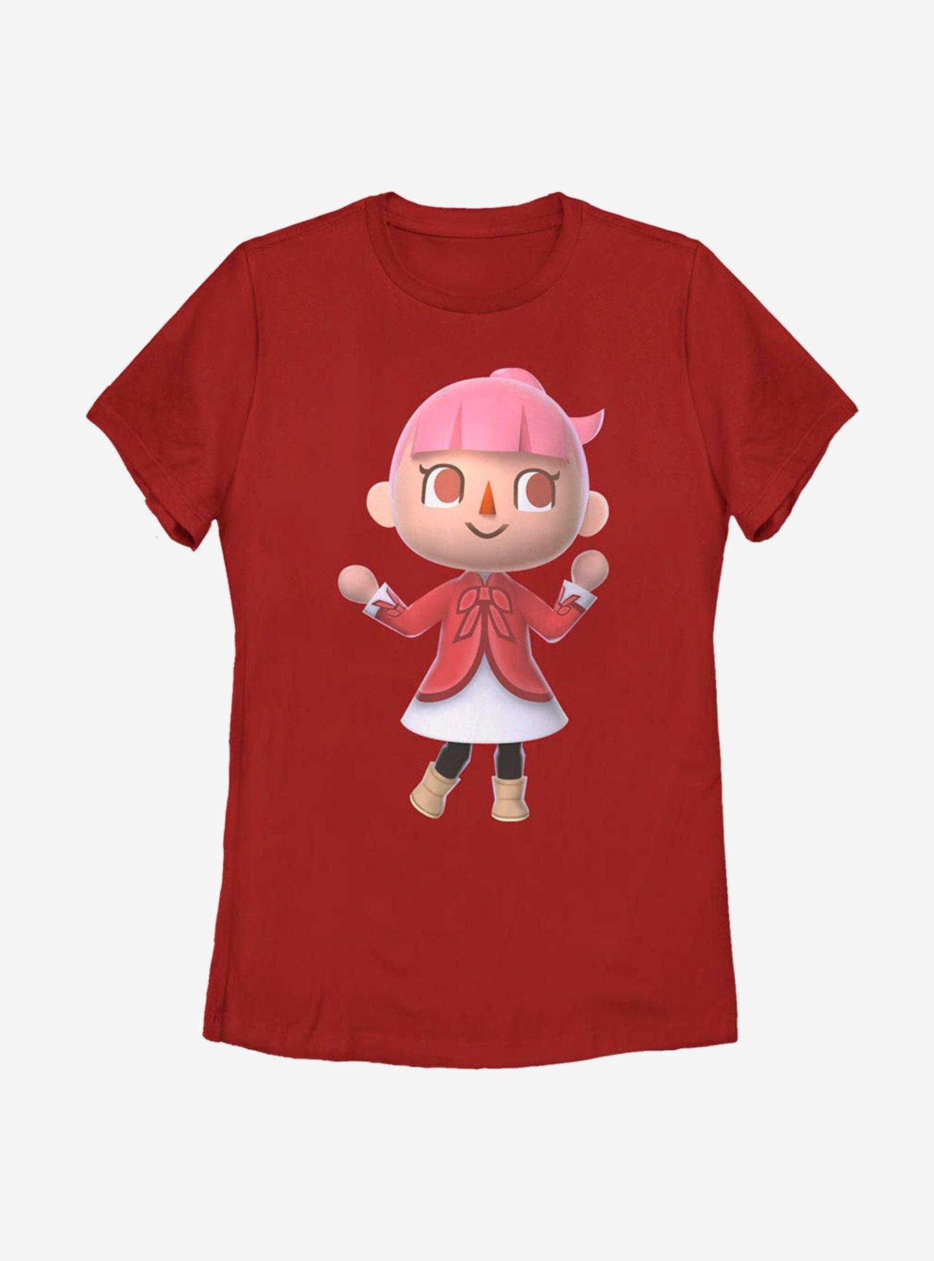 Animal Crossing Female Villager Womens T-Shirt, RED, hi-res