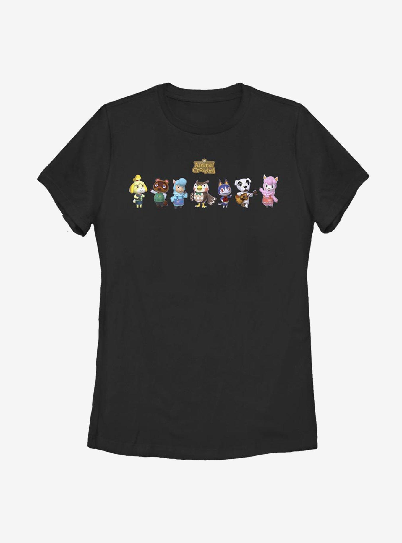 Animal Crossing Friendly Neighbors Womens T-Shirt, BLACK, hi-res