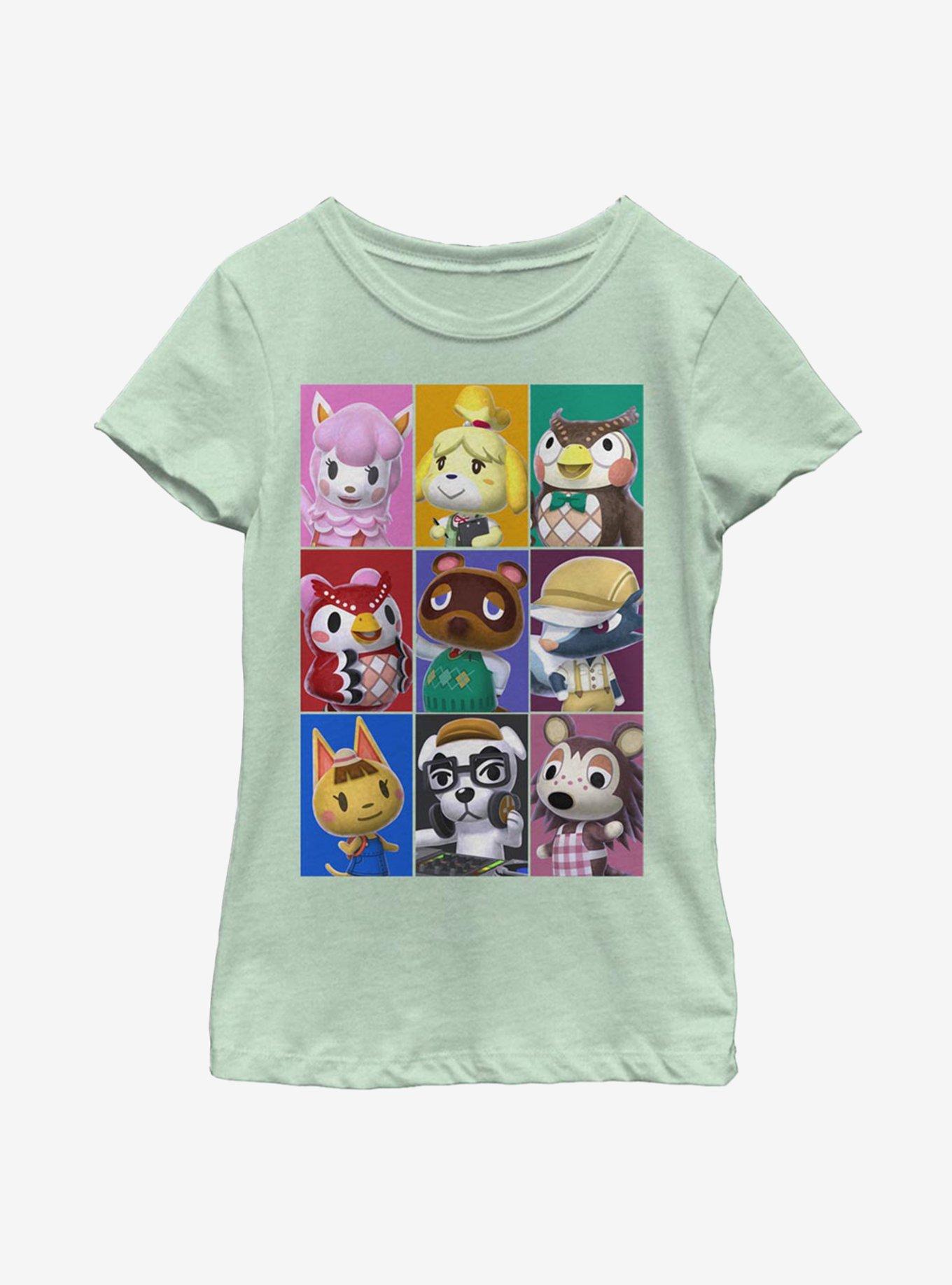 Animal Crossing Animal Blocks Youth Girls T-Shirt, MINT, hi-res