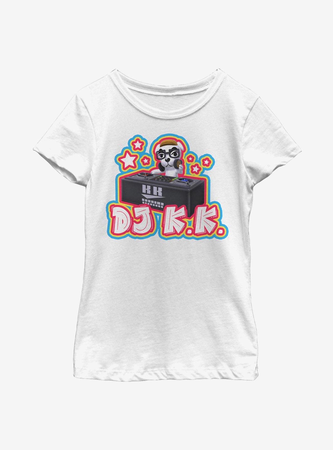 Animal Crossing DJ K.K. Starry Pop Youth Girls T-Shirt, WHITE, hi-res