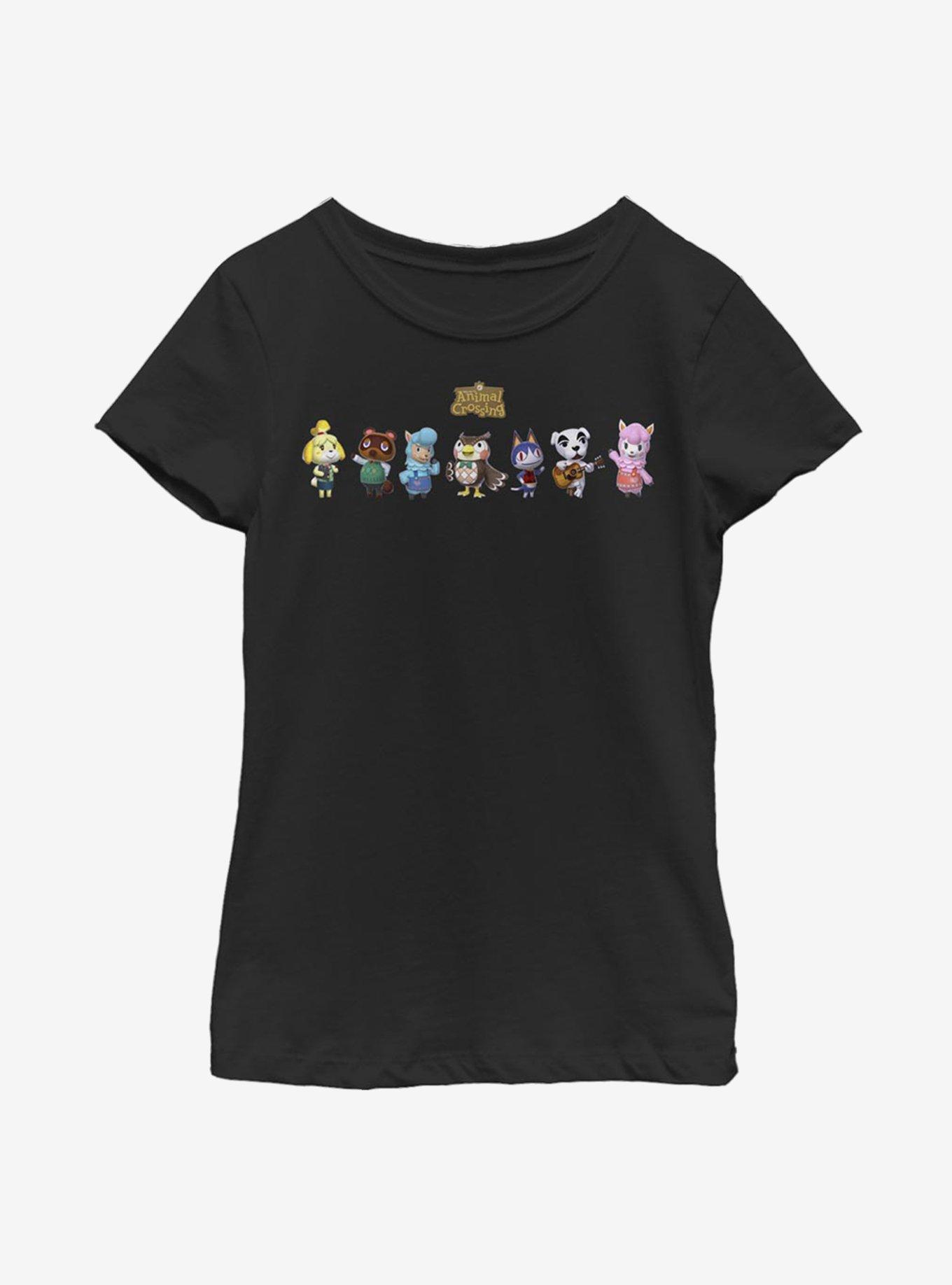 Animal Crossing Friendly Neighbors Youth Girls T-Shirt, BLACK, hi-res