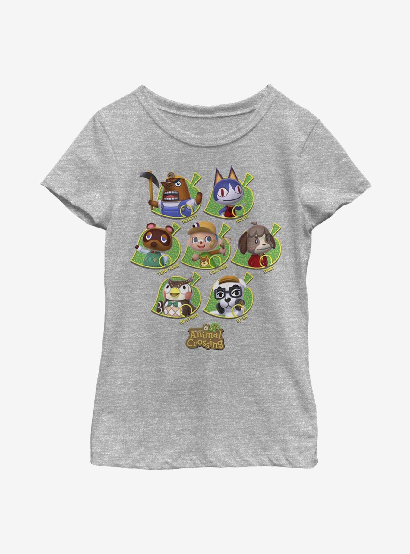 Animal Crossing New Leaves Youth Girls T-Shirt, ATH HTR, hi-res