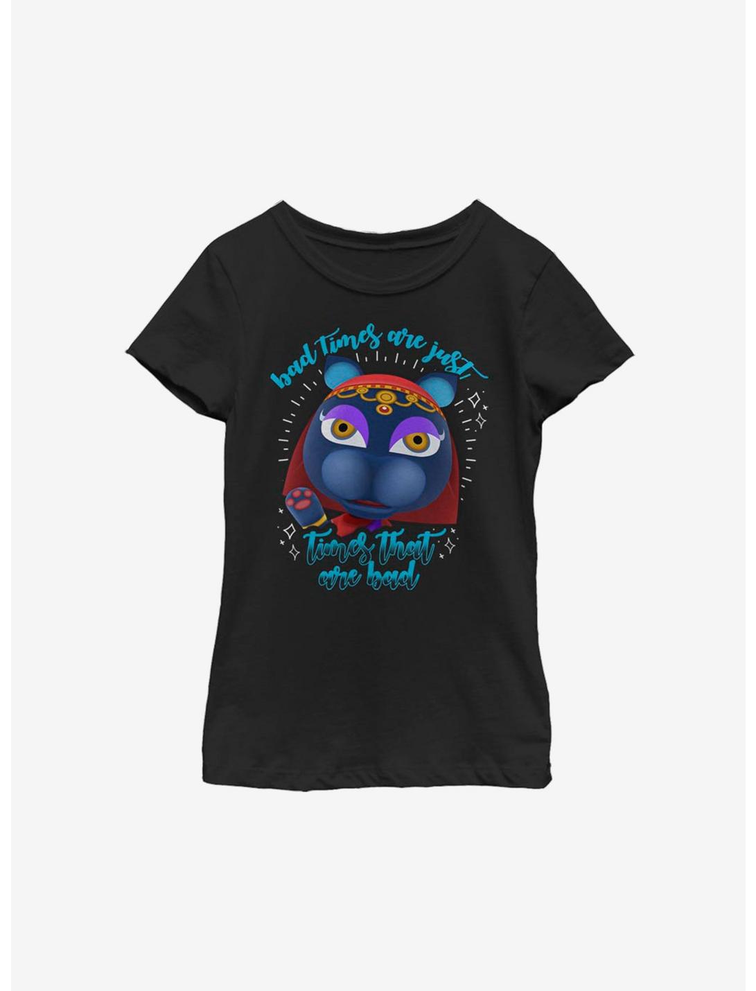 Animal Crossing Katrina Bad Times Youth Girls T-Shirt, BLACK, hi-res