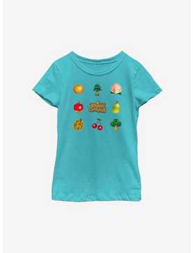 Animal Crossing Fruit And Trees Youth Girls T-Shirt, , hi-res