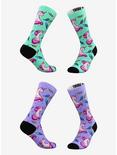 Green Feather and Purple Feather Unicorn Socks 2 Pairs, , hi-res