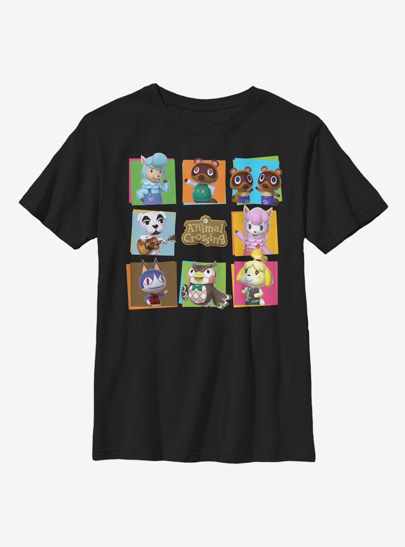 Animal Crossing Character Box Up Youth T-Shirt, BLACK, hi-res