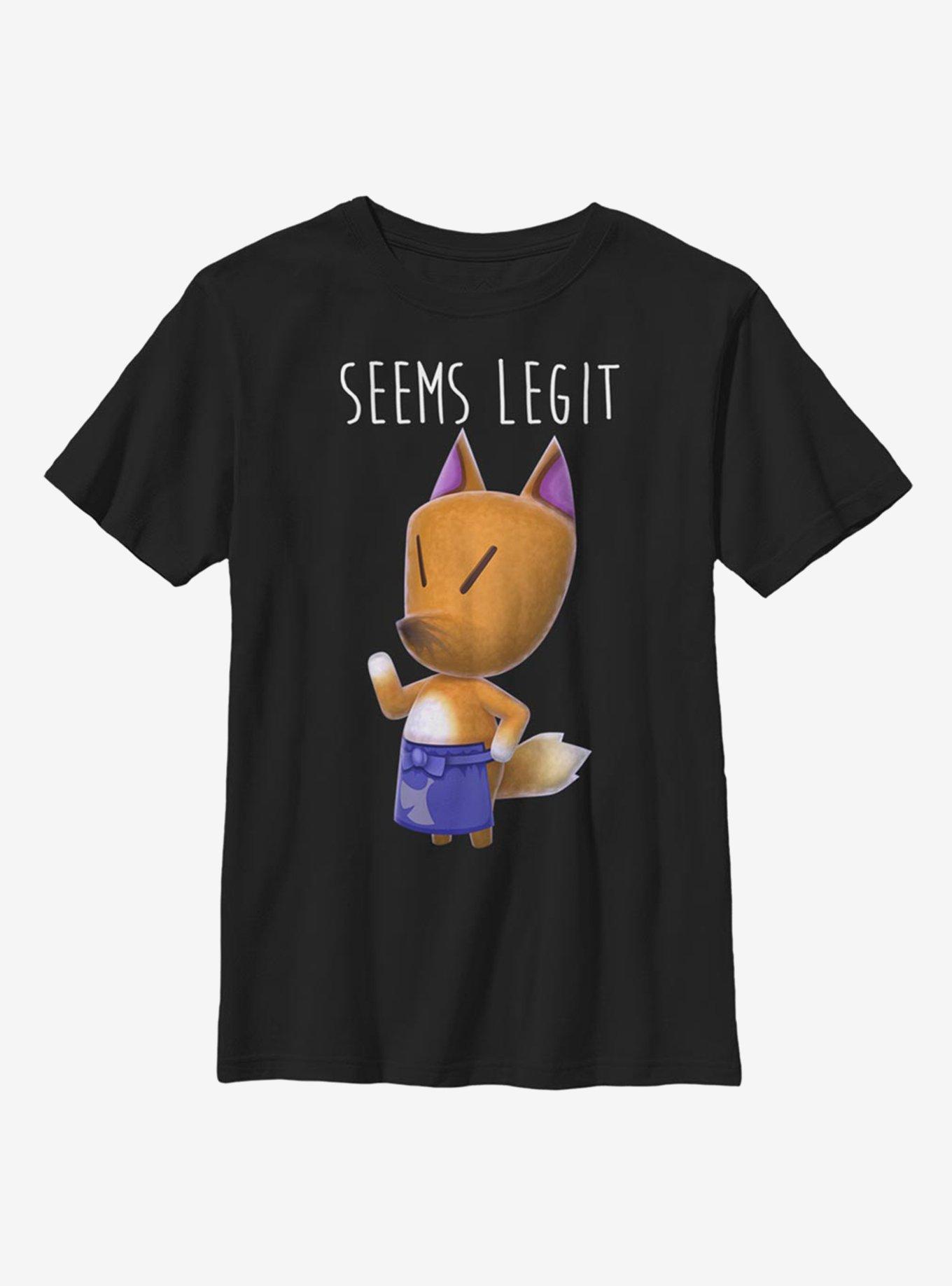 Animal Crossing Redd Seems Legit Youth T-Shirt, BLACK, hi-res