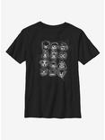 Animal Crossing Villager Stencil Youth T-Shirt, BLACK, hi-res