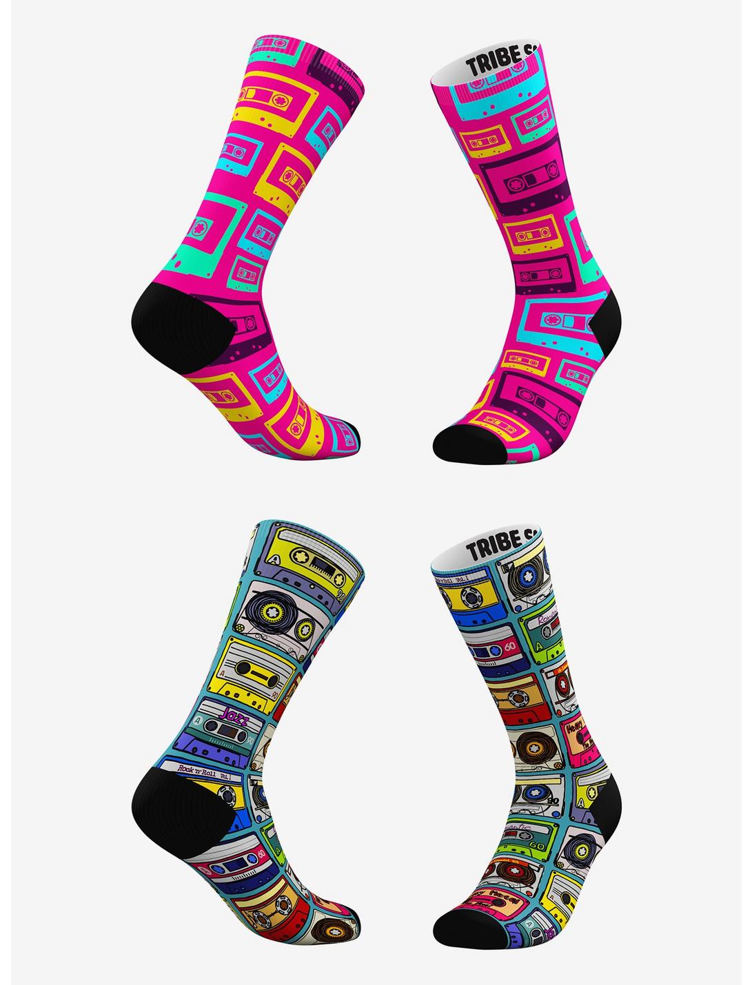 Pink Neon Cassette and Classic Cassette Socks 2 Pairs, , hi-res