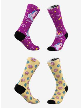 Sweet Dreams and Frosted Donuts Unicorn Socks 2 Pairs, , hi-res