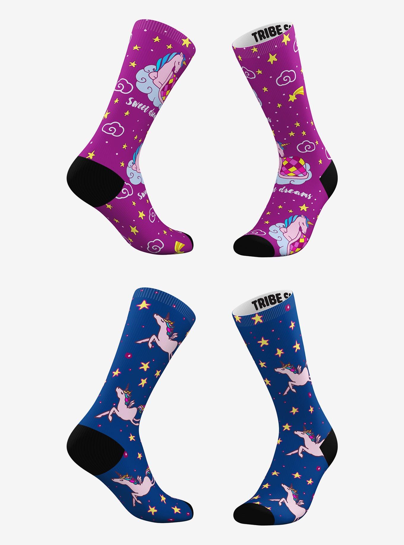 Sweet Dreams and Starry Skies Unicorn Socks 2 Pairs, , hi-res