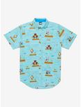 Nintendo Animal Crossing: New Horizons Scenic Woven Button-Up - BoxLunch Exclusive, LIGHT BLUE, hi-res
