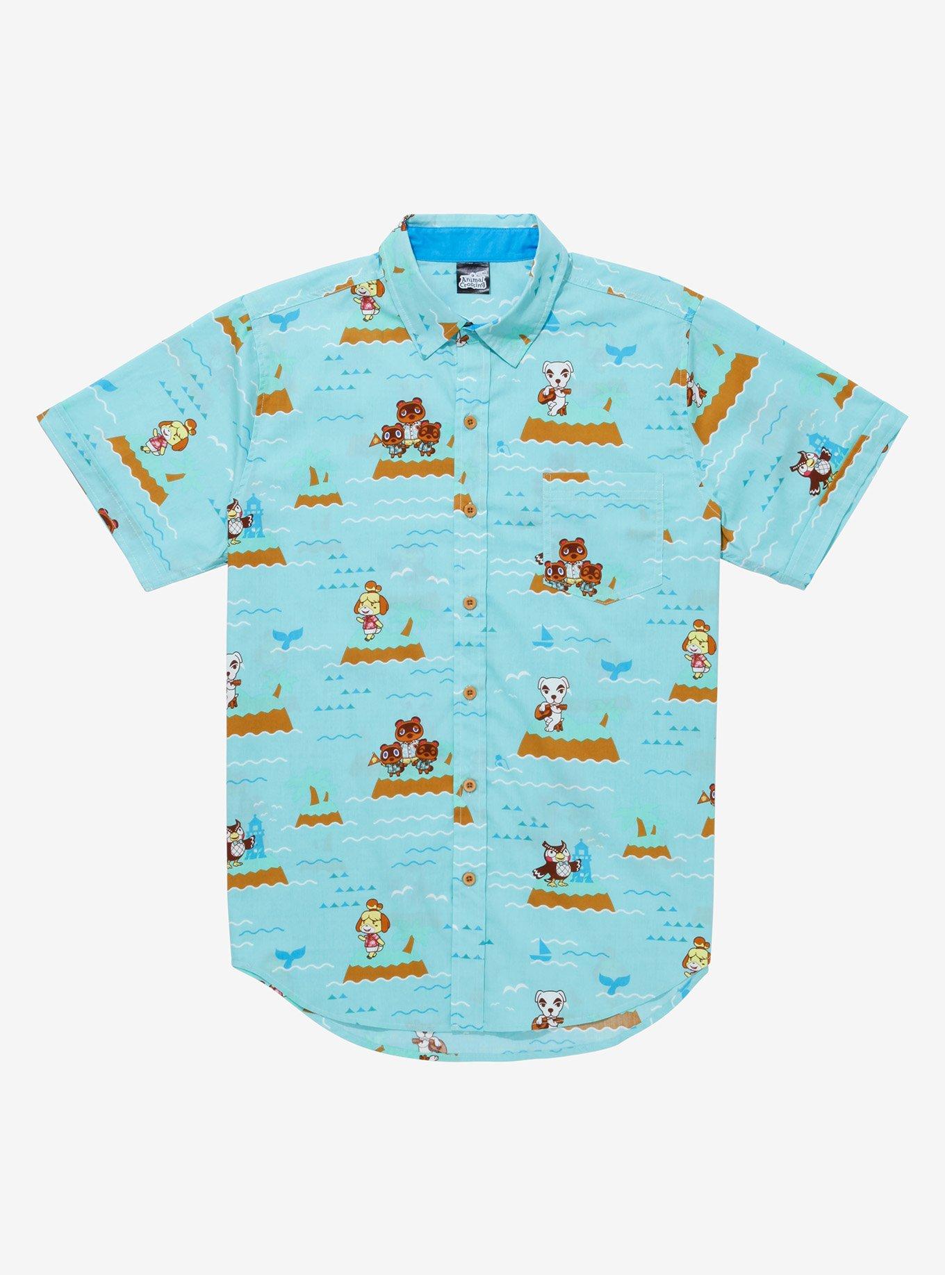 Nintendo Animal Crossing: New Horizons Scenic Woven Button-Up ...