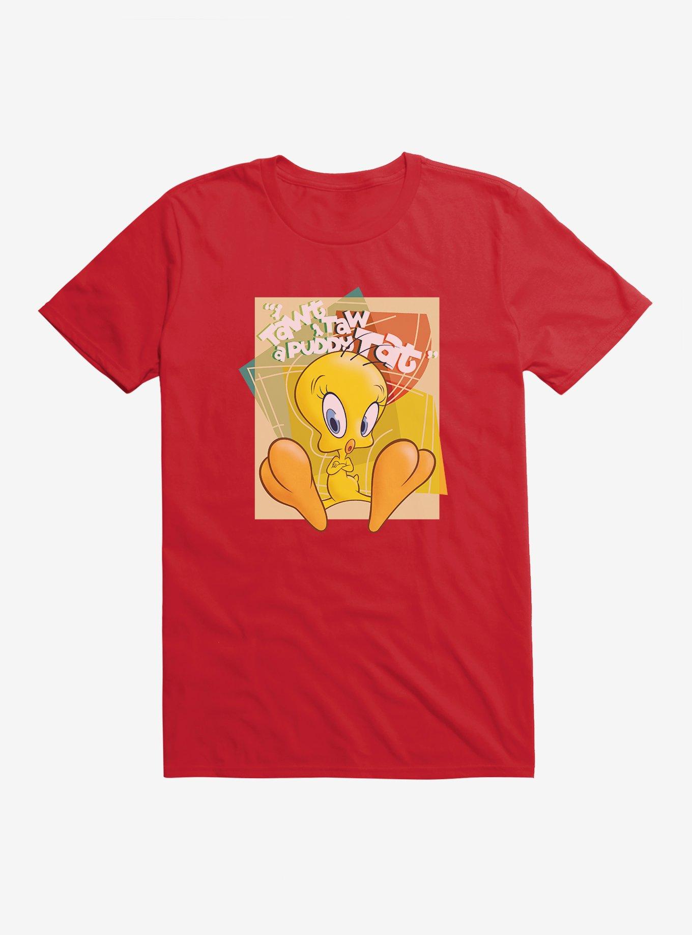 Looney Tunes Tweety Bird Taw A Puddy Tat T-Shirt, RED, hi-res