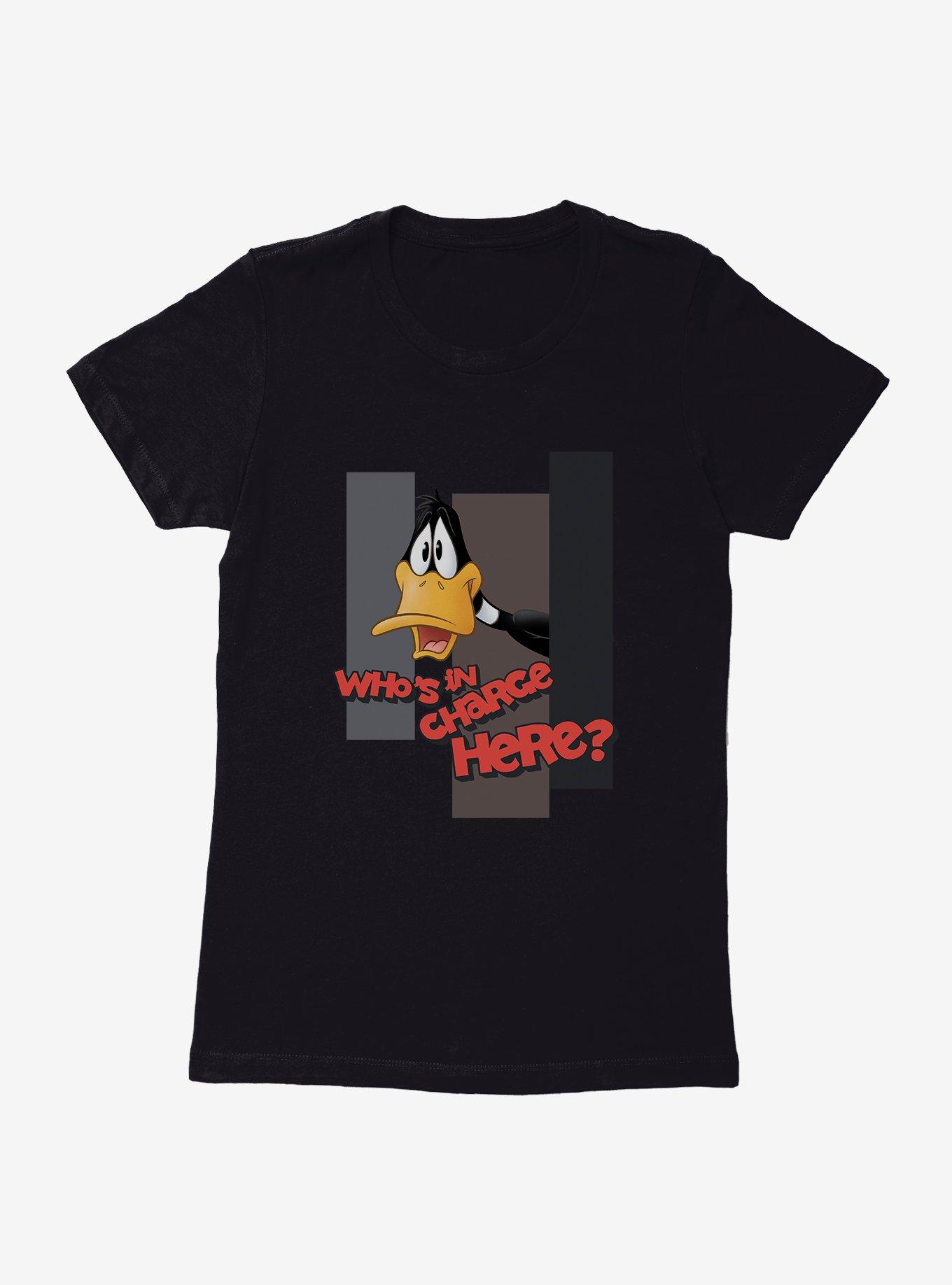 Looney Tunes Daffy Duck Who's In Charge Womens T-Shirt, BLACK, hi-res