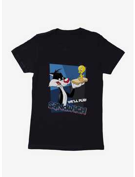 Looney Tunes Sylvester Tweety Play Sandwich Womens T-Shirt, , hi-res