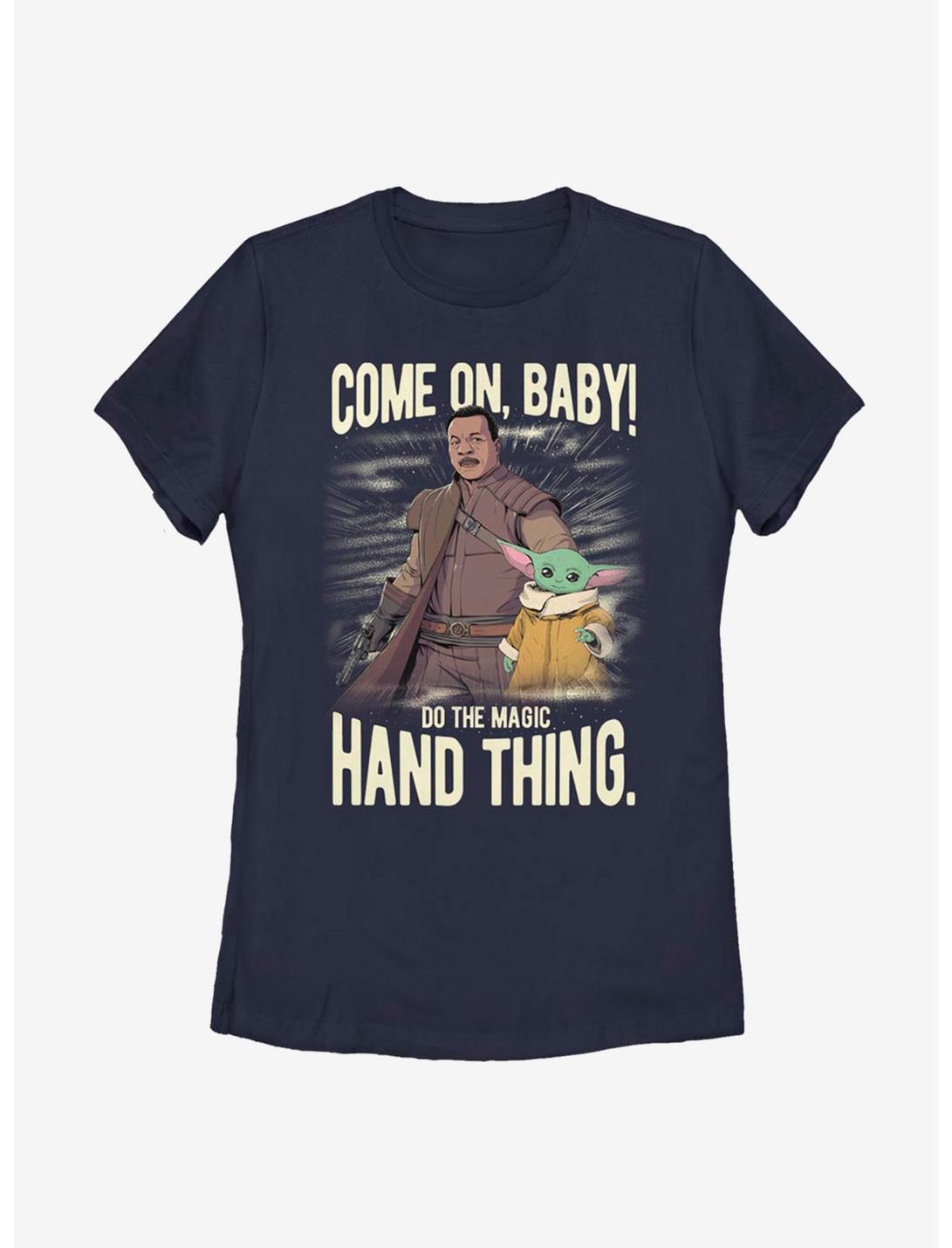 Star Wars The Mandalorian The Child Hand Thing Womens T-Shirt, NAVY, hi-res