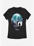 Star Wars The Mandalorian The Child Helmet Sunset Womens T-Shirt, BLACK, hi-res