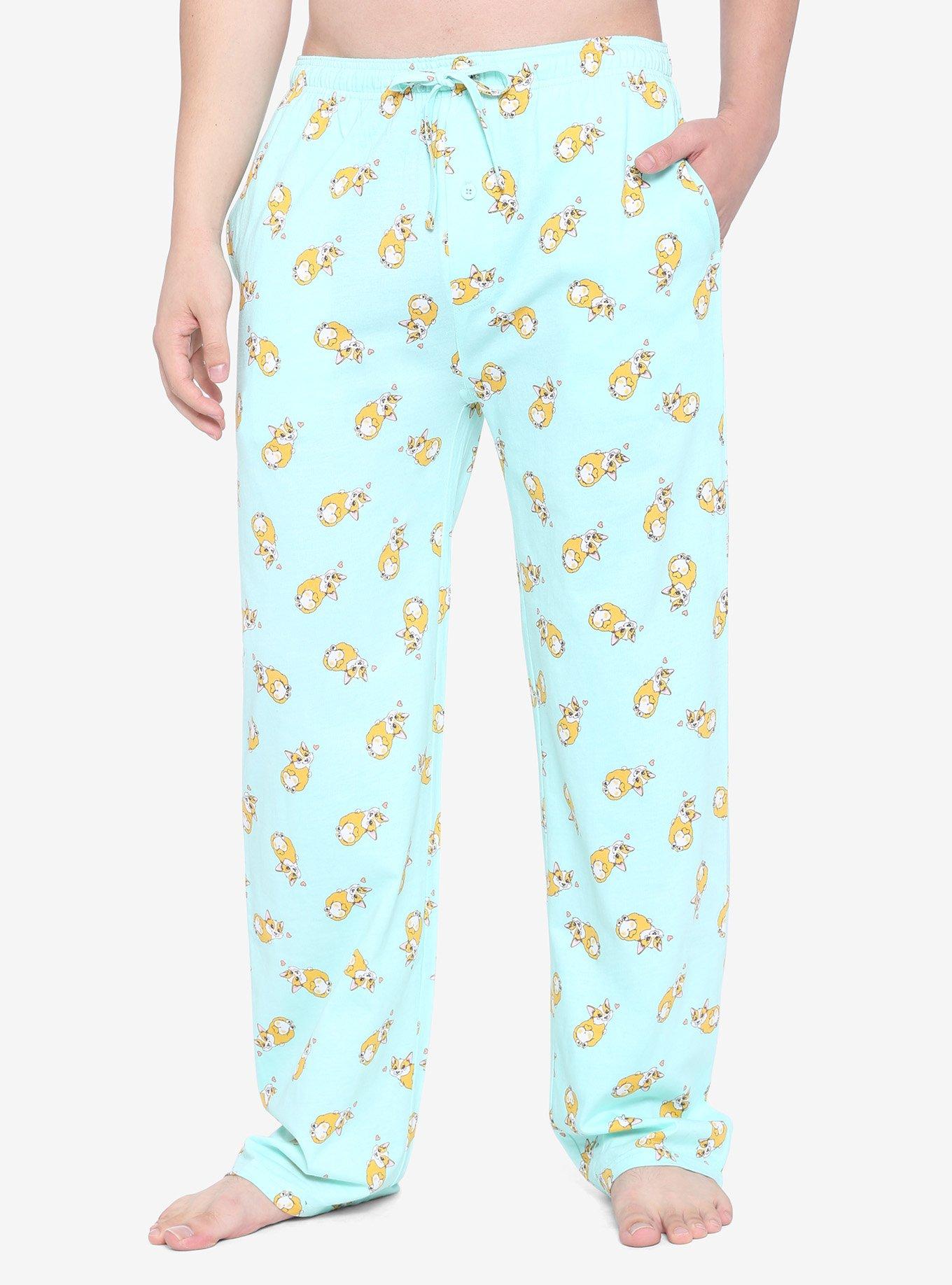 Corgis Mint Pajama Pants, MULTI, hi-res