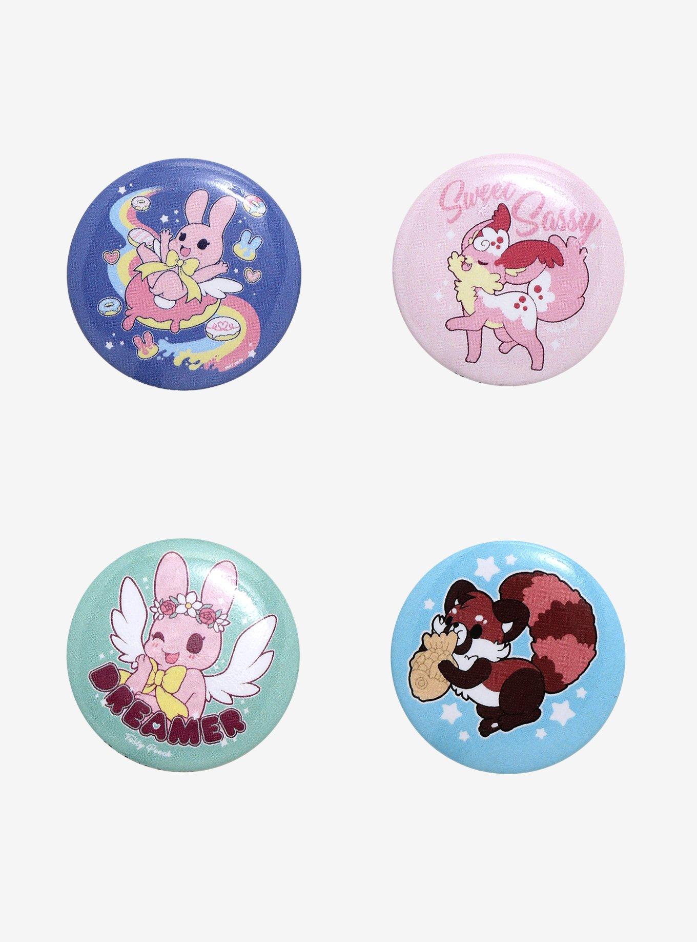 Tasty Peach Cute Button Set, , hi-res