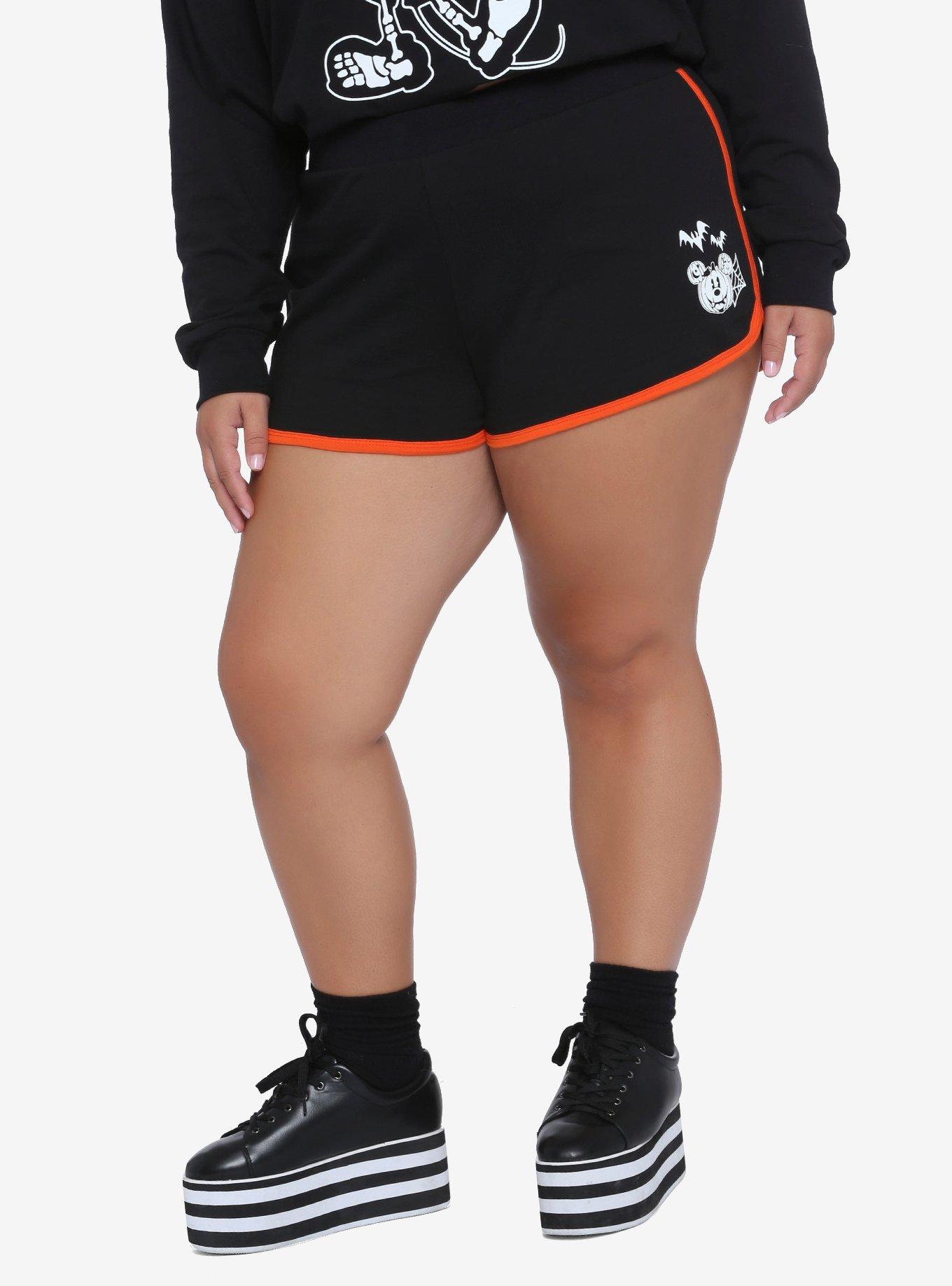 Disney Mickey Mouse Halloween Girls Soft Shorts Plus Size, BLACK, hi-res