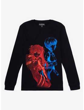 Neon Genesis Evangelion Red & Blue Asuka & Rei Long-Sleeve T-Shirt, , hi-res