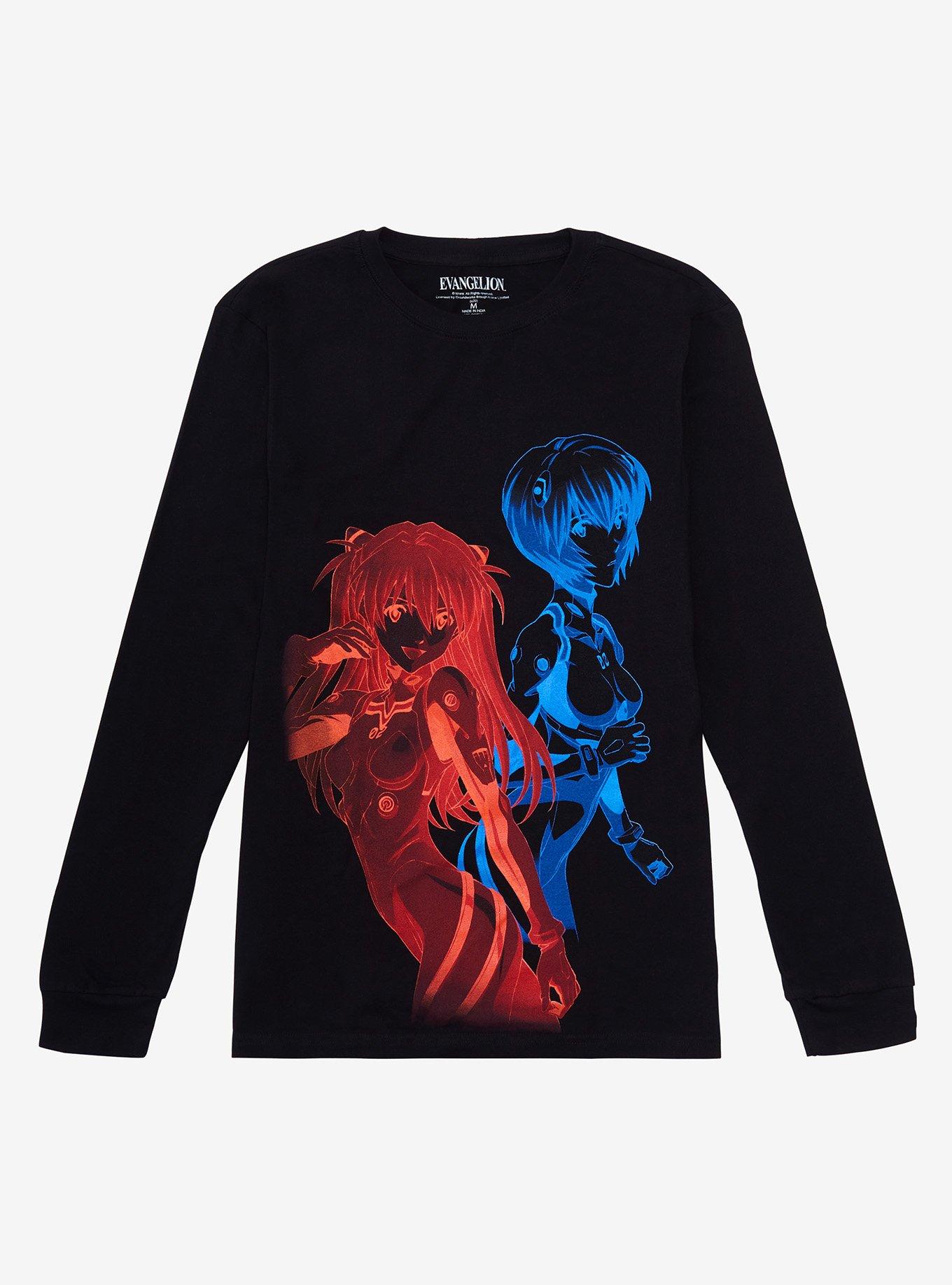 Neon Genesis Evangelion Red & Blue Asuka & Rei Long-Sleeve T-Shirt, MULTI, hi-res