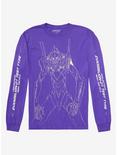 Neon Genesis Evangelion Eva Unit - 01 Line Art Long-Sleeve T-Shirt, WHITE, hi-res