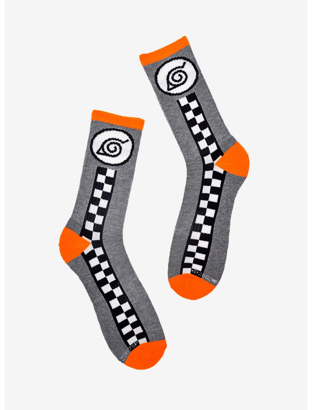 Naruto Shippuden Checkered Crew Socks, , hi-res