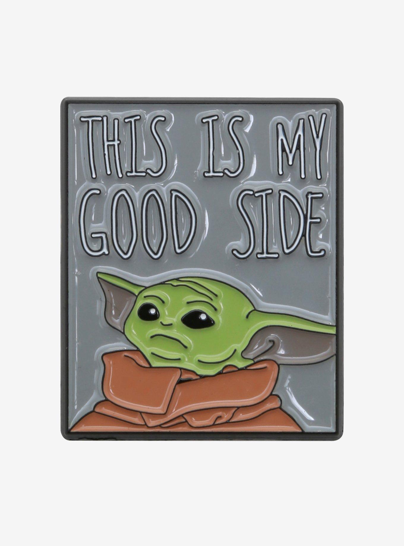 Star Wars The Mandalorian This Is My Good Side Enamel Pin, , hi-res