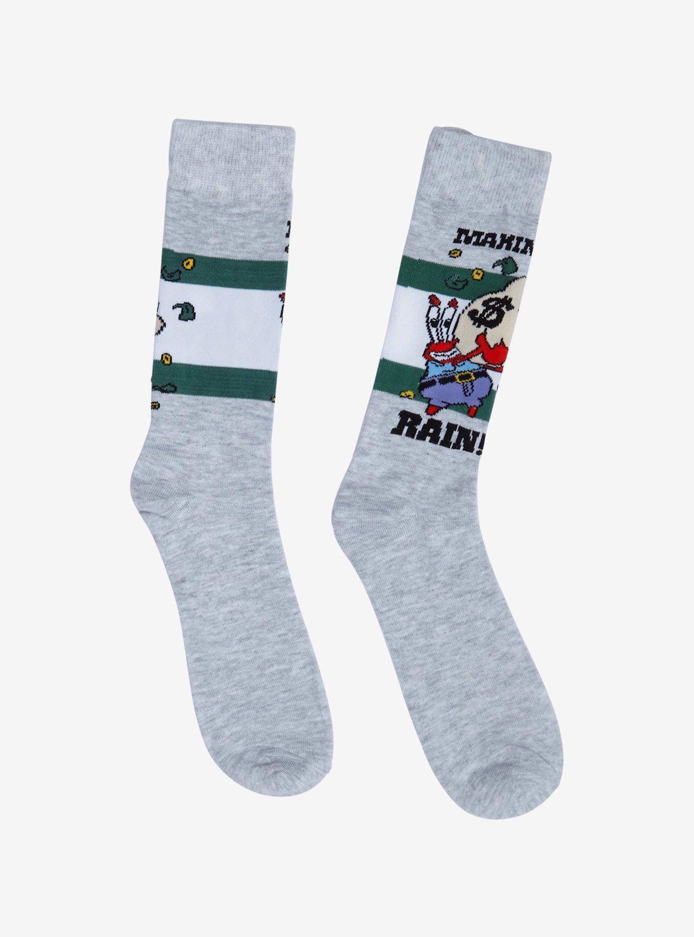 SpongeBob SquarePants Mr. Krabs Makin' It Rain Crew Socks, , hi-res