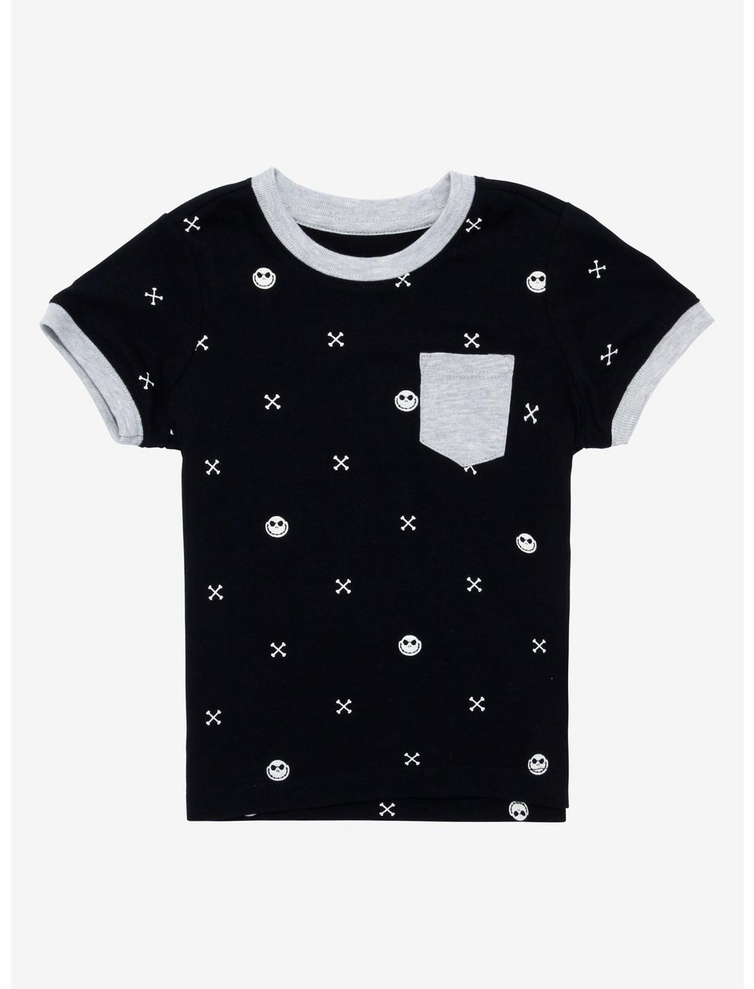 Disney The Nightmare Before Christmas Jack Skellington Heads Pocket Toddler T-Shirt - BoxLunch Exclusive, BLACK, hi-res